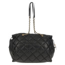 Salvatore Ferragamo Chain Vala Shoulder Bag Leather Black Gold Auth gh1480-3