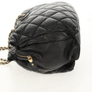 Salvatore Ferragamo Chain Vala Shoulder Bag Leather Black Gold Auth gh1480-4