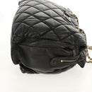 Salvatore Ferragamo Chain Vala Shoulder Bag Leather Black Gold Auth gh1480-5