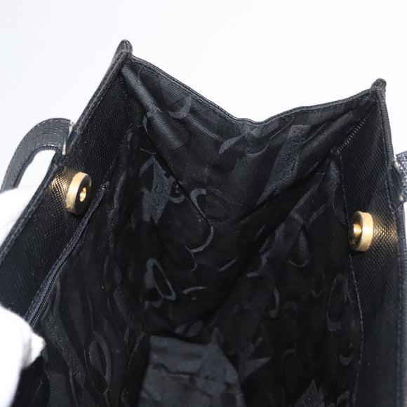 Salvatore Ferragamo Vala Tote Bag Leather Black Gold Auth gh1481