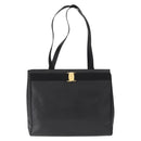 Salvatore Ferragamo Vala Tote Bag Leather Black Gold Auth gh1481-13