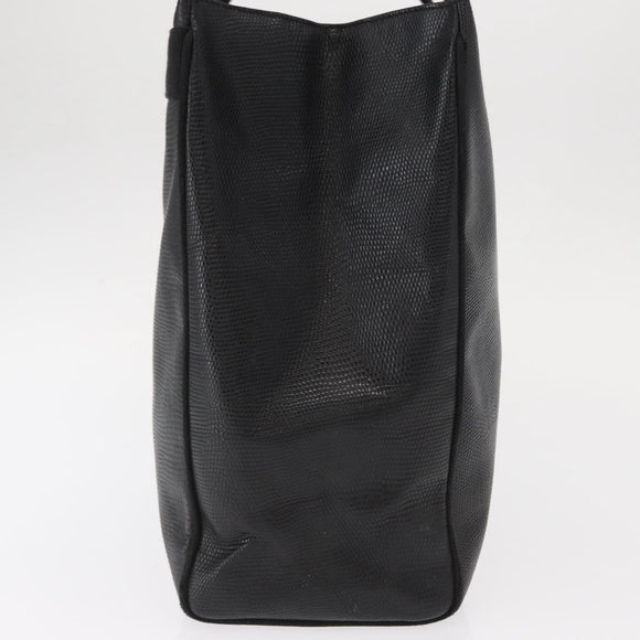 Salvatore Ferragamo Vala Tote Bag Leather Black Gold Auth gh1481
