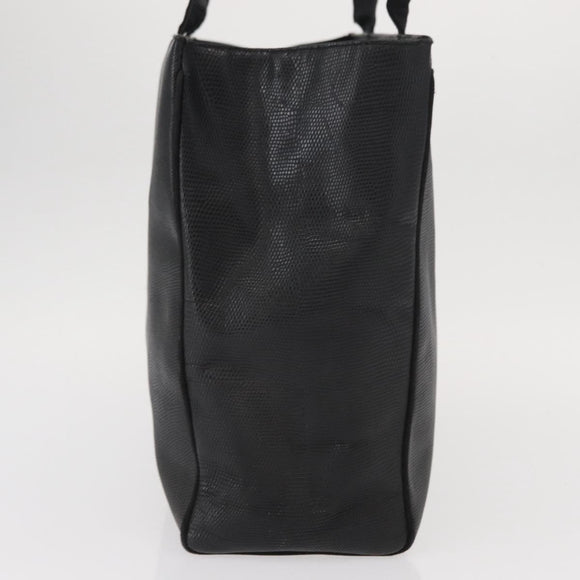 Salvatore Ferragamo Vala Tote Bag Leather Black Gold Auth gh1481