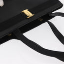 Salvatore Ferragamo Vala Tote Bag Leather Black Gold Auth gh1481-6