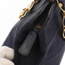 Salvatore Ferragamo Vala Hand Bag Canvas Navy Gold Auth gh1482-15