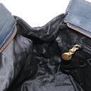 Salvatore Ferragamo Vala Hand Bag Canvas Navy Gold Auth gh1482-19
