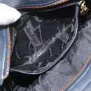 Salvatore Ferragamo Vala Hand Bag Canvas Navy Gold Auth gh1482-21