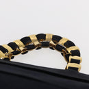 Salvatore Ferragamo Vala Hand Bag Canvas Navy Gold Auth gh1482-8