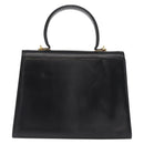 Salvatore Ferragamo Gancini Hand Bag Leather 2way Black Gold Auth gh1484-2