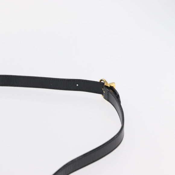 Salvatore Ferragamo Gancini Hand Bag Leather 2way Black Gold Auth gh1484