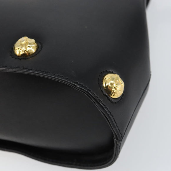 Salvatore Ferragamo Hand Bag Leather 2way Black Gold Auth gh1485