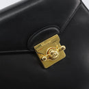 Salvatore Ferragamo Hand Bag Leather 2way Black Gold Auth gh1485-19