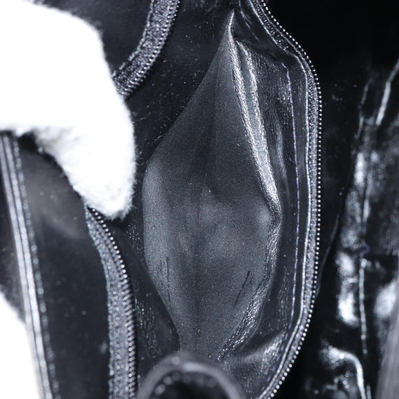 Salvatore Ferragamo Hand Bag Leather 2way Black Gold Auth gh1485