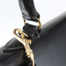 PRADA Hand Bag Leather 2way Black Gold Auth gh1488-9