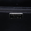 PRADA Hand Bag Leather 2way Black Gold Auth gh1488-21