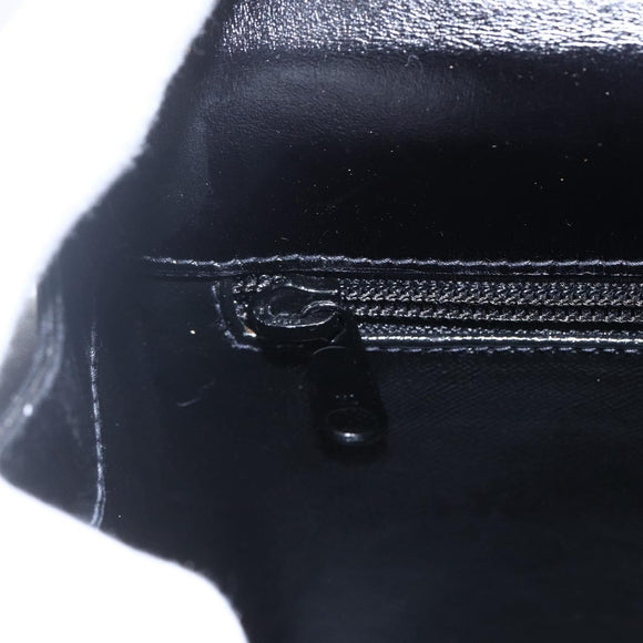 PRADA Hand Bag Leather 2way Black Gold Auth gh1488