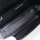 PRADA Hand Bag Leather 2way Black Gold Auth gh1488-11