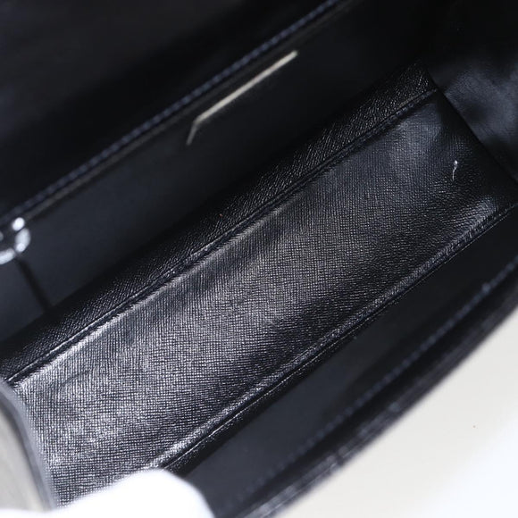 PRADA Hand Bag Leather 2way Black Gold Auth gh1488
