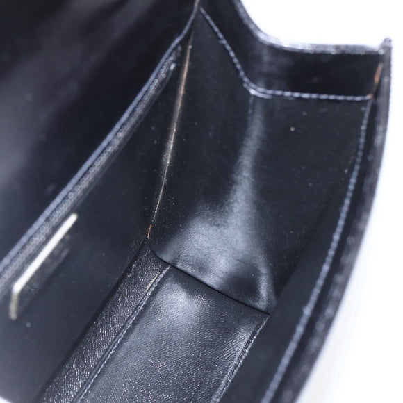 PRADA Hand Bag Leather 2way Black Gold Auth gh1488