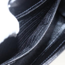 PRADA Hand Bag Leather 2way Black Gold Auth gh1488-25