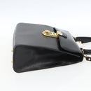 PRADA Hand Bag Leather 2way Black Gold Auth gh1488-4