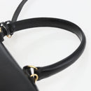 PRADA Hand Bag Leather 2way Black Gold Auth gh1488-14