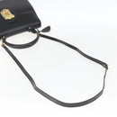 PRADA Hand Bag Leather 2way Black Gold Auth gh1488-8