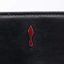 Christian Louboutin Studs Chain Shoulder Bag Leather Black Silver Auth gh1489-17