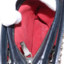Christian Louboutin Studs Chain Shoulder Bag Leather Black Silver Auth gh1489-21