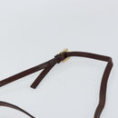 FENDI Zucchino Canvas Mamma Baguette Shoulder Bag Brown Gold Auth gh1492-10