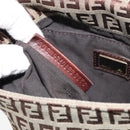 FENDI Zucchino Canvas Mamma Baguette Shoulder Bag Brown Gold Auth gh1492-25