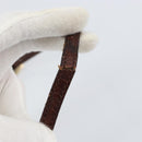 FENDI Zucchino Canvas Mamma Baguette Shoulder Bag Brown Gold Auth gh1492-7