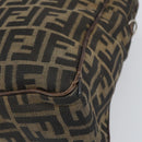 FENDI Zucca Canvas Hand Bag Black Brown Auth gh1494-10