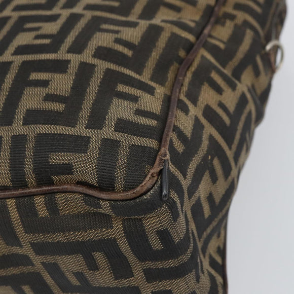 FENDI Zucca Canvas Hand Bag Black Brown Auth gh1494