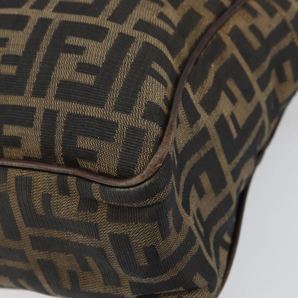 FENDI Zucca Canvas Hand Bag Black Brown Auth gh1494