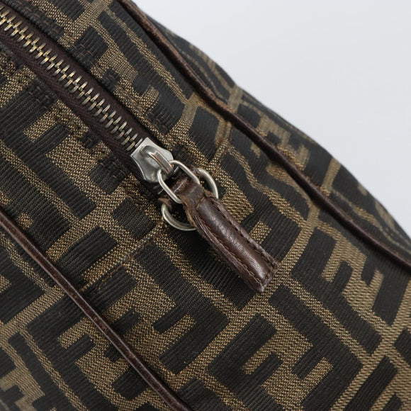 FENDI Zucca Canvas Hand Bag Black Brown Auth gh1494