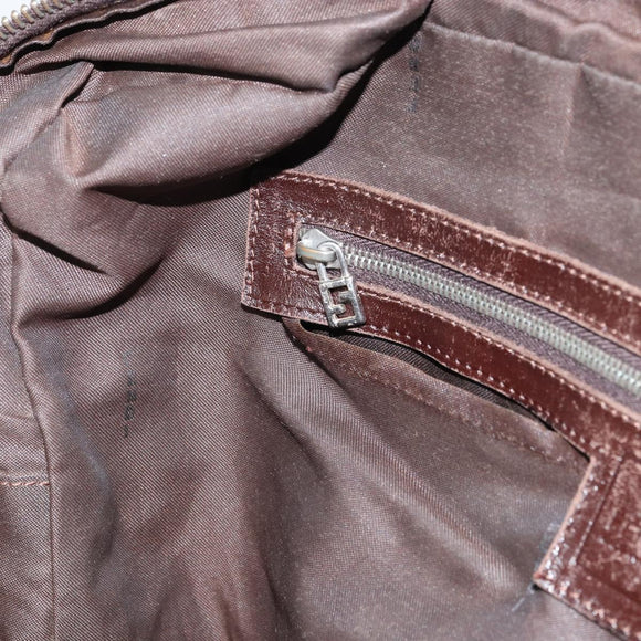 FENDI Zucca Canvas Hand Bag Black Brown Auth gh1494