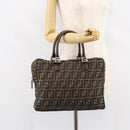 FENDI Zucca Canvas Hand Bag Black Brown Auth gh1494-21
