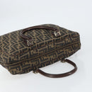 FENDI Zucca Canvas Hand Bag Black Brown Auth gh1494-6