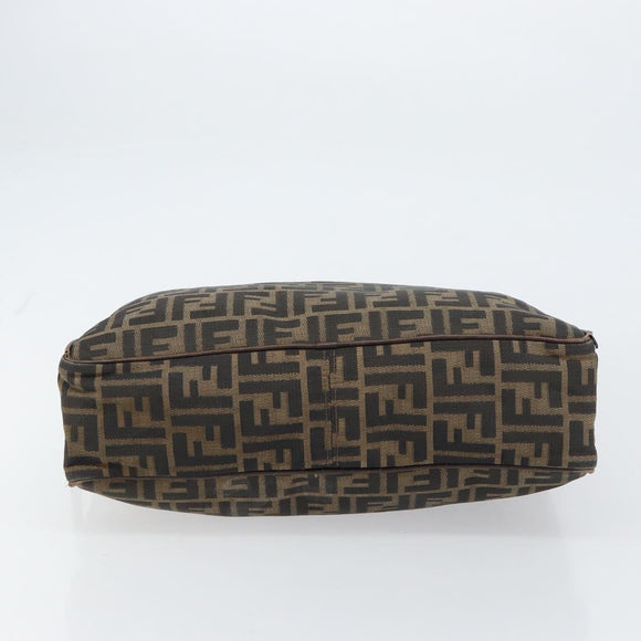FENDI Zucca Canvas Hand Bag Black Brown Auth gh1494
