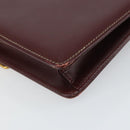 CARTIER Must Line Shoulder Bag Leather Bordeaux Gold Auth gh1495-13