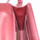 CARTIER Must Line Shoulder Bag Leather Bordeaux Gold Auth gh1495-18