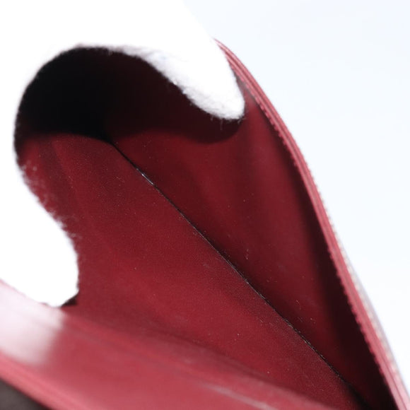 CARTIER Must Line Shoulder Bag Leather Bordeaux Gold Auth gh1495