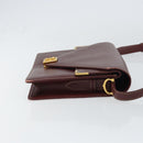 CARTIER Must Line Shoulder Bag Leather Bordeaux Gold Auth gh1495-4