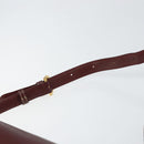 CARTIER Must Line Shoulder Bag Leather Bordeaux Gold Auth gh1495-8