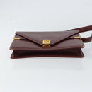 CARTIER Must Line Shoulder Bag Leather Bordeaux Gold Auth gh1495-9