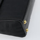 Burberrys Nova Check Hand Bag Leather Canvas Black Gold Auth gh1496-14