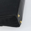 Burberrys Nova Check Hand Bag Leather Canvas Black Gold Auth gh1496-16