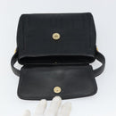 Burberrys Nova Check Hand Bag Leather Canvas Black Gold Auth gh1496-10