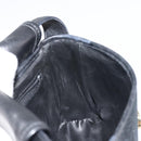 Burberrys Nova Check Hand Bag Leather Canvas Black Gold Auth gh1496-18